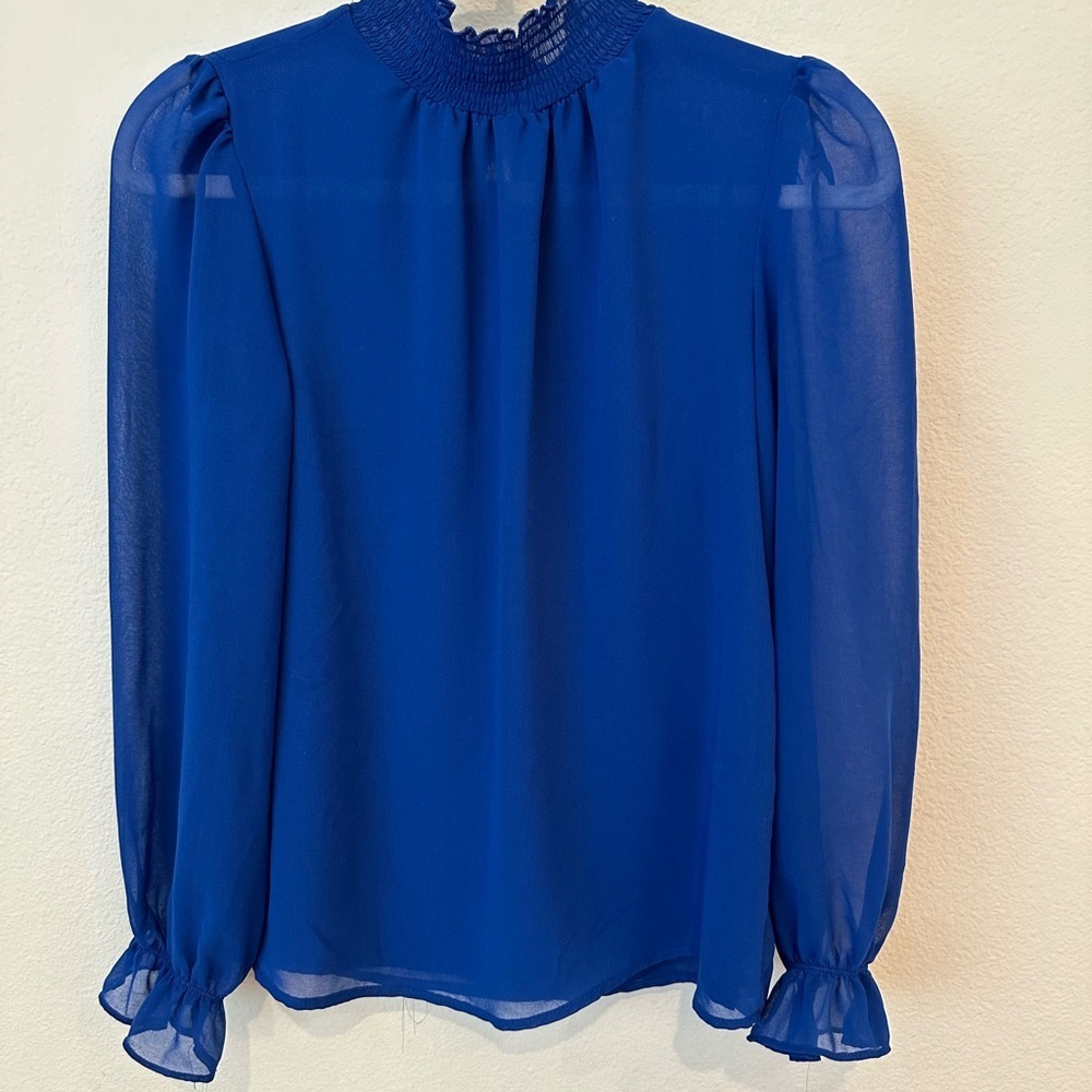 Royal blue 1 State puffed sleeve polyester blouse 
Size XS - Picture 2 of 4